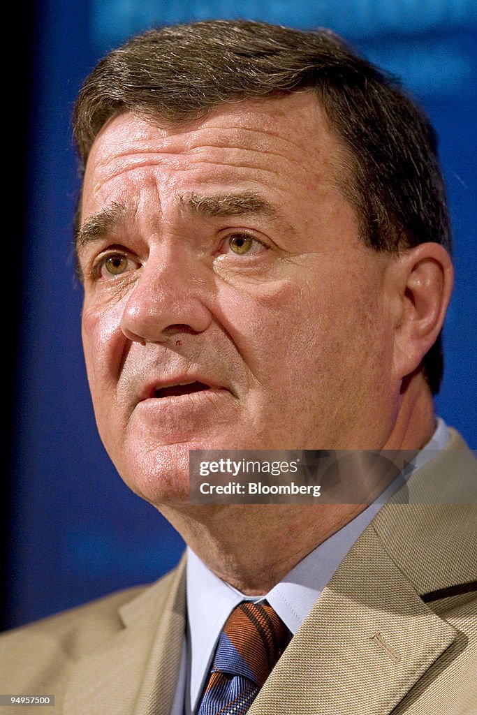 Jim Flaherty, Canada's finance minister, speaks during a new