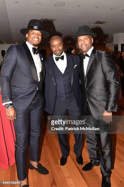 Cam Newton, Curtis James and A.J. Calloway attend Opera and Couture - Radmila Lolly at Carnegie Hall on April 20, 2018 in New York City.