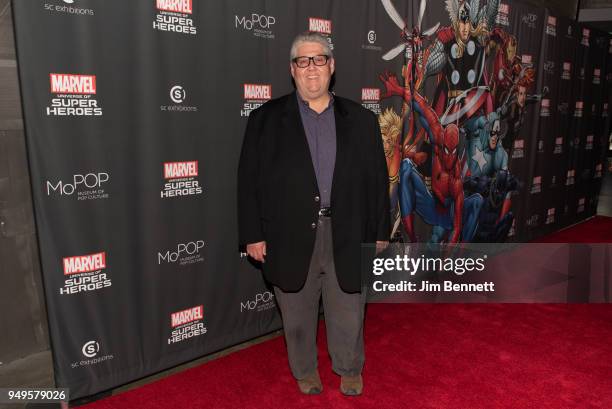 Exeuctive producer and showrunner of Veep David Mandel walks the red carpet during the opening of the Marvel: Universe of Super Heroes exhibit at...