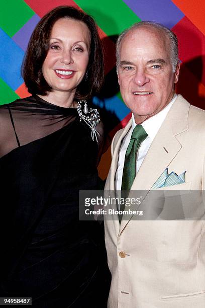 Henry Kravis, founding partner of Kohlberg Kravis Roberts & Co. , right, arrives with his wife Marie Josee Kravis for the Museum of Modern Art's...