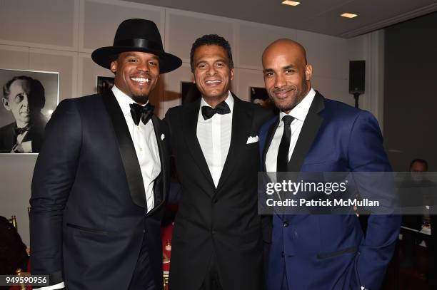 Cam Newton, John Utendahl and Boris Kodjoe attend Opera and Couture - Radmila Lolly at Carnegie Hall on April 20, 2018 in New York City.