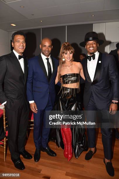 John Utendahl, Boris Kodjoe, Radmila Lolly and Cam Newton attend Opera and Couture - Radmila Lolly at Carnegie Hall on April 20, 2018 in New York...