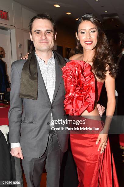 Oliver Hoffmann and Jaslene Gonzalez attend Opera and Couture - Radmila Lolly at Carnegie Hall on April 20, 2018 in New York City.