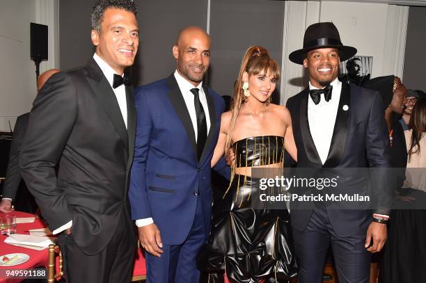 John Utendahl, Boris Kodjoe, Radmila Lolly and Cam Newton attend Opera and Couture - Radmila Lolly at Carnegie Hall on April 20, 2018 in New York...