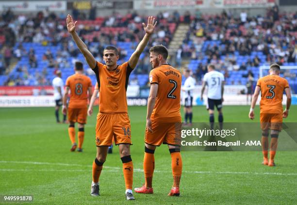 Conor Coady of Wolverhampton Wanderers celebrates after scoring a goal to make it 0-4 from a penalty kick during the Sky Bet Championship match...