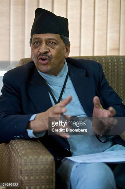 Deependra Bahadur Kshetry, governor of Nepal Rastra Bank, Nepal's central bank, speaks during an interview in Kathmandu, Nepal, on Monday, June 22,...
