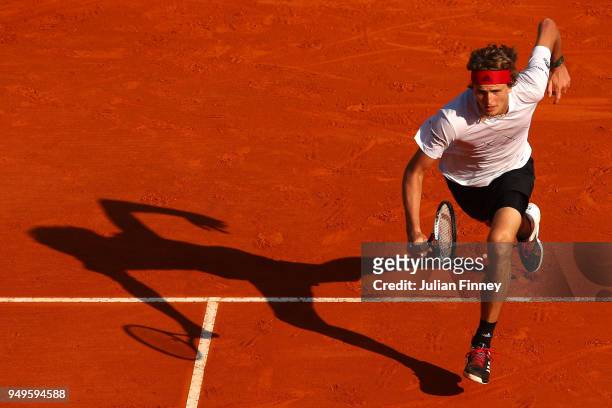Alexander Zverev Jr. Of Germany in action during his men's Semi-Final match against Kei Nishikori of Japan during day seven of ATP Masters Series:...
