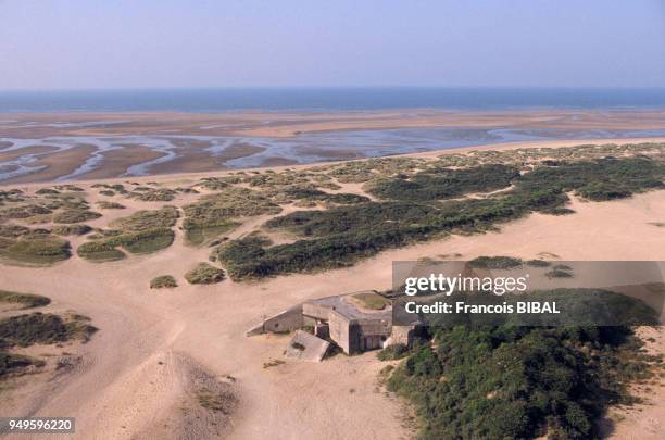 Vestiges de la batterie de Merville, à Merville-Franceville-Plage dans le Calvados, France.