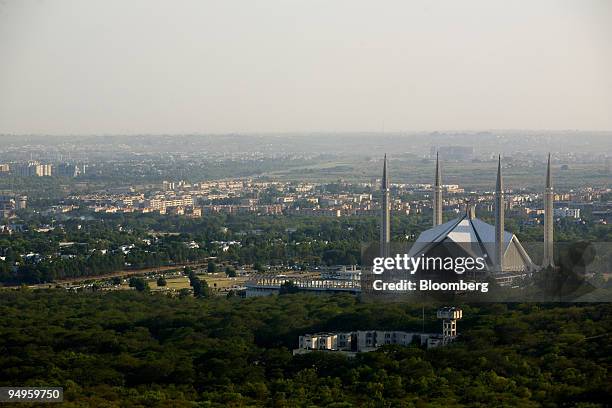 The Faisal Mosque sits just above the skyline of Islamabad, Pakistan, on Tuesday, June 23, 2009. The U.S. Says Taliban militants threaten the...