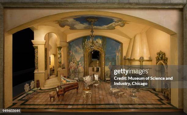 View of 'Cinderella's Drawing Room,' part of the Colleen Moore Fairy Castle display at the Museum of Science and Industry, Chicago, Illinois, May 16,...