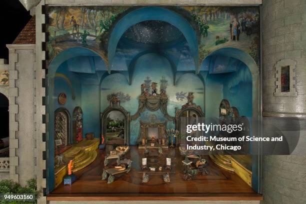 View of the 'Library,' part of the Colleen Moore Fairy Castle display at the Museum of Science and Industry, Chicago, Illinois, May 16, 2014. The...