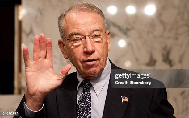 Senator Charles Grassley, a Republican from Iowa, arrives to a Senate Finance Committee markup session on health care revision in Washington, D.C.,...