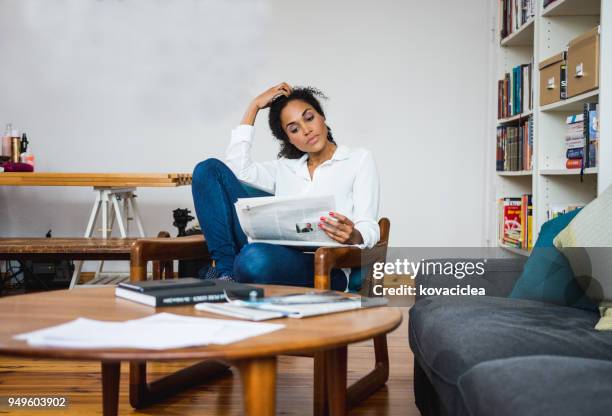 818 Reading Newspaper Black Woman Stock Photos, High-Res Pictures, and ...