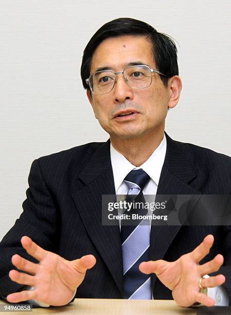 Junshi Yamaguchi, president and chief executive officer of NEC Electronics Corp., speaks during an interview at the company's headquarters in...