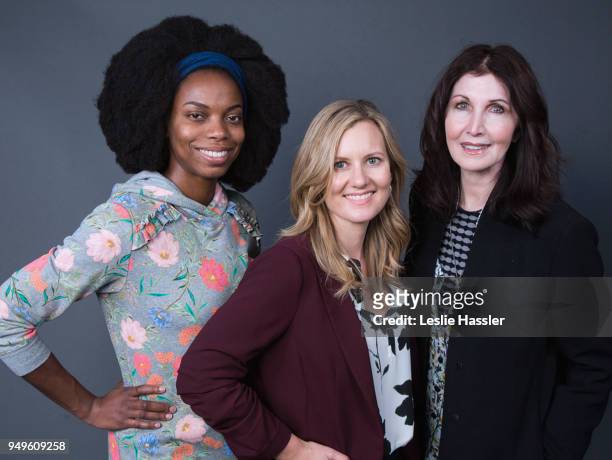 Sasheer Zamata, Rebecca Keegan, and Joanna Gleason pose for a portrait during the Jury Welcome Lunch - 2018 Tribeca Film Festival at Tribeca Film...