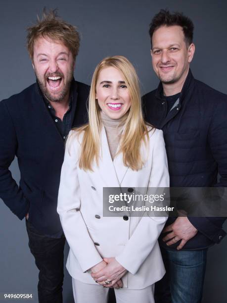 Joshua Leonard, Zosia Mamet, and Josh Charles pose for a portrait during the Jury Welcome Lunch - 2018 Tribeca Film Festival at Tribeca Film Center...