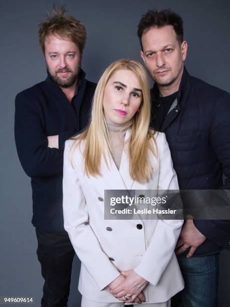 Joshua Leonard, Zosia Mamet, and Josh Charles pose for a portrait during the Jury Welcome Lunch - 2018 Tribeca Film Festival at Tribeca Film Center...