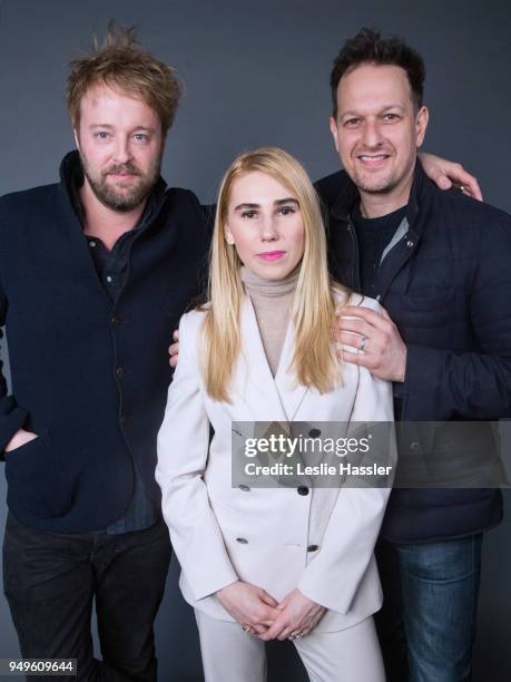 Joshua Leonard, Zosia Mamet, and Josh Charles pose for a portrait during the Jury Welcome Lunch - 2018 Tribeca Film Festival at Tribeca Film Center...