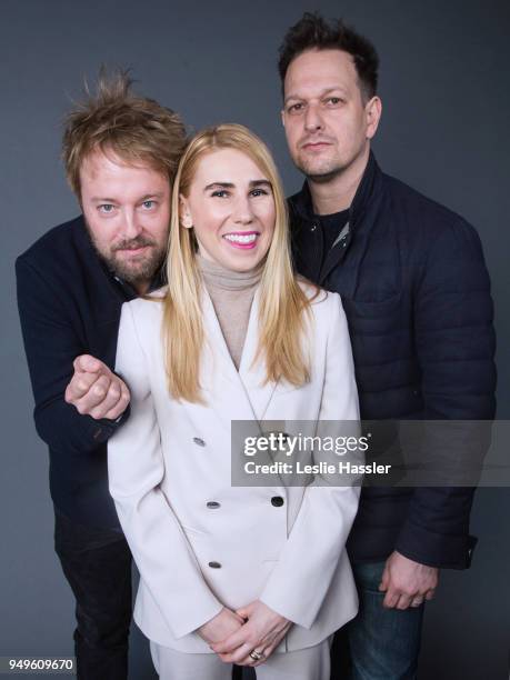 Joshua Leonard, Zosia Mamet, and Josh Charles pose for a portrait during the Jury Welcome Lunch - 2018 Tribeca Film Festival at Tribeca Film Center...