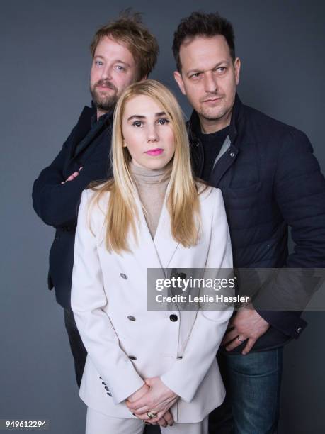 Joshua Leonard, Zosia Mamet, and Josh Charles pose for a portrait during the Jury Welcome Lunch - 2018 Tribeca Film Festival at Tribeca Film Center...