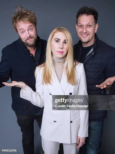 Joshua Leonard, Zosia Mamet, and Josh Charles pose for a portrait during the Jury Welcome Lunch - 2018 Tribeca Film Festival at Tribeca Film Center...