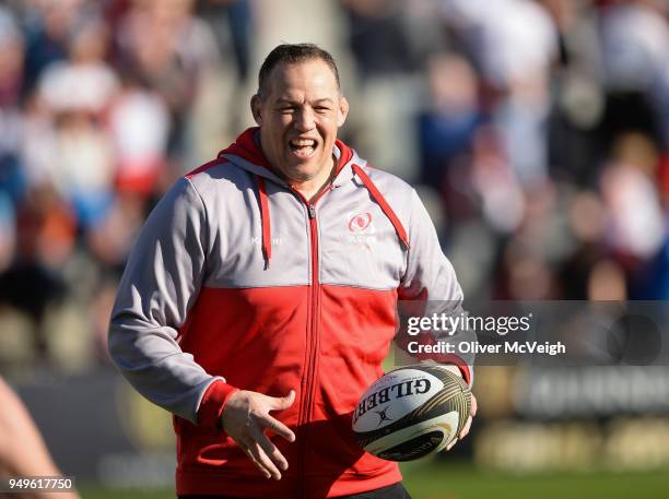 Belfast , Ireland - 21 April 2018; Ulster Head Coach Jono Gibbes before the Guinness PRO14 Round 17 refixture match between Ulster and Glasgow...