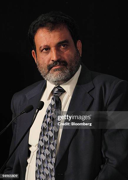 Mohandas Pai, head of Human Resources at Infosys Technologies Ltd., pauses at the India Leadership Conclave '09 meeting in New Delhi, India, on...