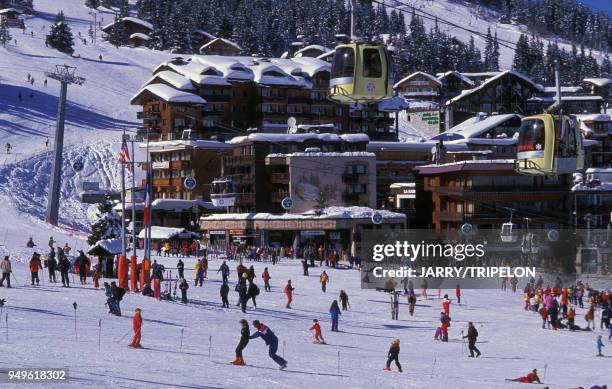 Piste de la station de ski Courchevel 1850, à Saint-Bon-Tarentaise en Savoie, France.