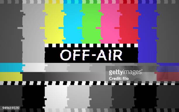 off air technical glitch test pattern background - print finishing stock illustrations
