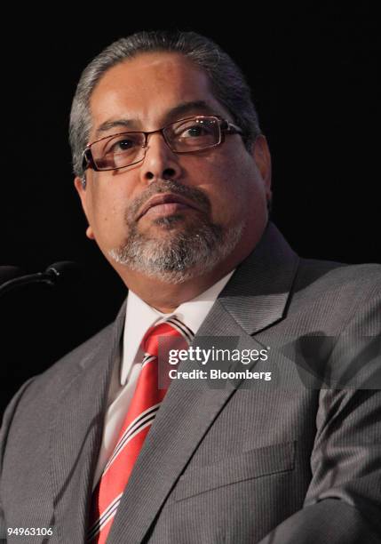 Ravi Nedungadi, president and chief financial officer of UB Group, pauses at the India Leadership Conclave '09 meeting in New Delhi, India, on...