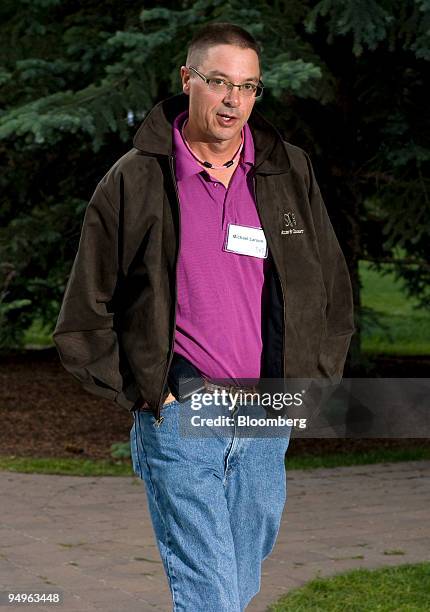 Michael Larson, business manager for Cascade Investment LLC, arrives for a morning session during the Allen & Co. Media and Technology Conference in...