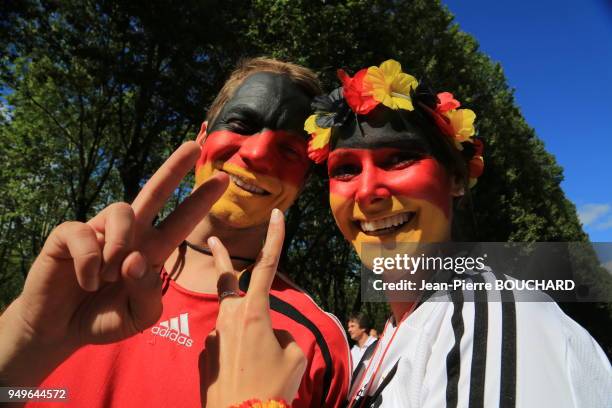 Supporters de l?équipe d?Allemagne de football à l?Euro 2016, le 2 juillet 2016, Bordeaux, France.