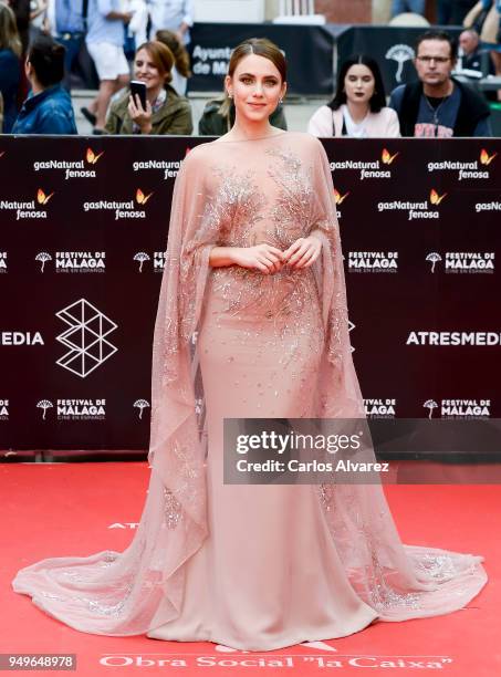 Aura Garrido attends the 21th Malaga Film Festival closing ceremony at the Cervantes Teather on April 21, 2018 in Malaga, Spain.