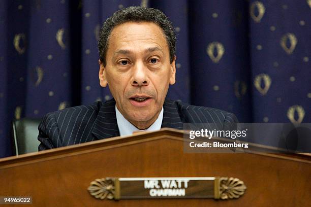 Representative Melvin Watt, a Democrat from North Carolina, questions Donald Kohn, vice chairman of the U.S. Federal Reserve, at a House Financial...