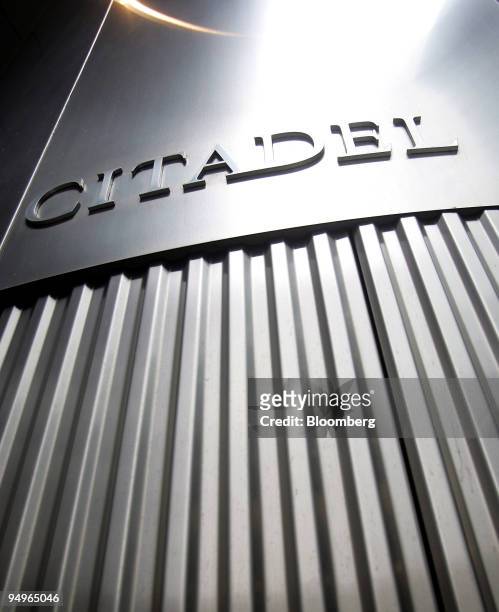 Signage for Citadel Investment Group LLC hangs outside their office in Chicago, Illinois, U.S., on Friday, July 10, 2009. Citadel Investment Group...