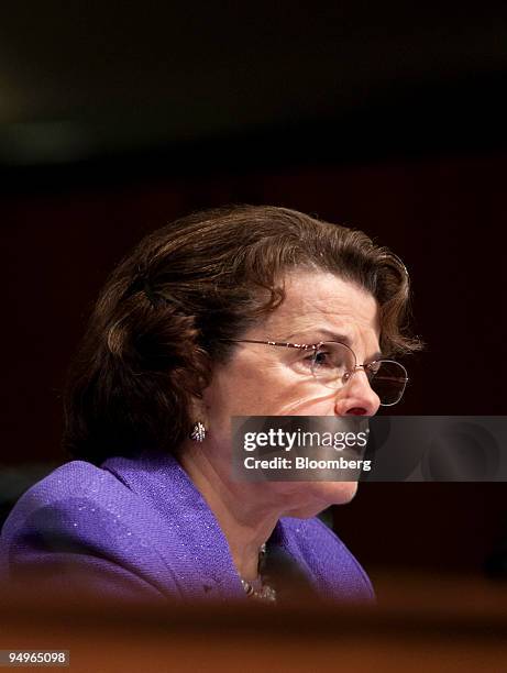 Senator Dianne Feinstein, a Democrat from California, listens during the confirmation hearing for Sonia Sotomayor, U.S. Supreme Court nominee, by the...