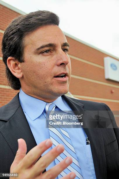 Mark Fields, president of the Americas for Ford Motor Co., speaks to reporters at a Ford 2010 model year lineup event at the company's Dearborn Test...