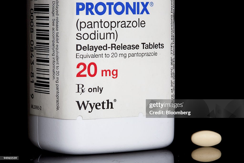 Wyeth's acid reflux drug Protonix is arranged for a photo at