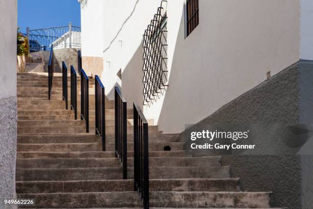 typical hillside stairway - salobreña stock pictures, royalty-free photos & images