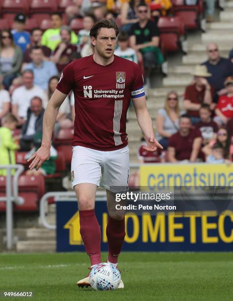 Ash Taylor of Northampton Town in action during the Sky Bet League One match between Northampton Town and Plymouth Argyle at Sixfields on April 21,...