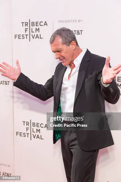 Antonio Banderas attends premiere of Genius: Picasso during Tribeca Film Festival at BMCC.