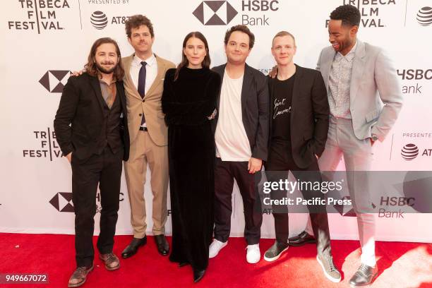 Michael Angarano, Andre Hyland, Dree Hemingway, Sam Boyd, Patrick Gibson, Jay Ellis attend premiere of In A Relationship during Tribeca Film Festival...