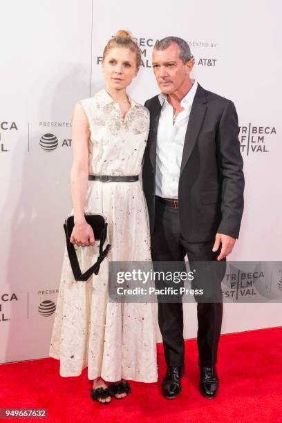 Clemence Poesy, Antonio Banderas attend premiere of Genius: Picasso during Tribeca Film Festival at BMCC.