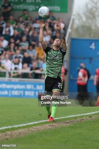 Gary Sawyer of Plymouth Argyle in action during the Sky Bet League One match between Northampton Town and Plymouth Argyle at Sixfields on April 21,...