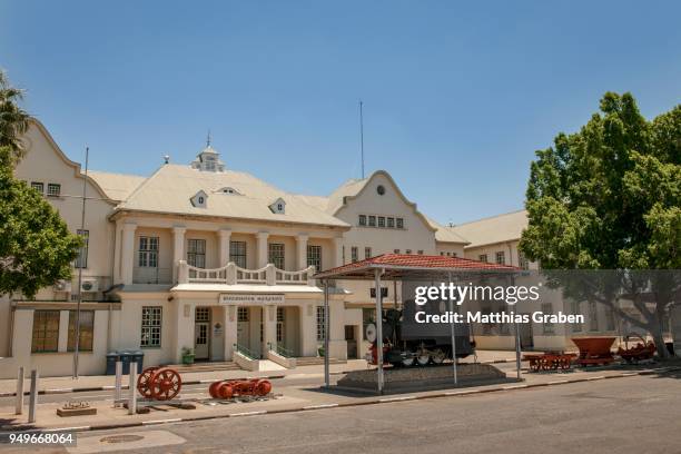 old railway station from colonial times, windhoek, namibia - windhoek stock pictures, royalty-free photos & images