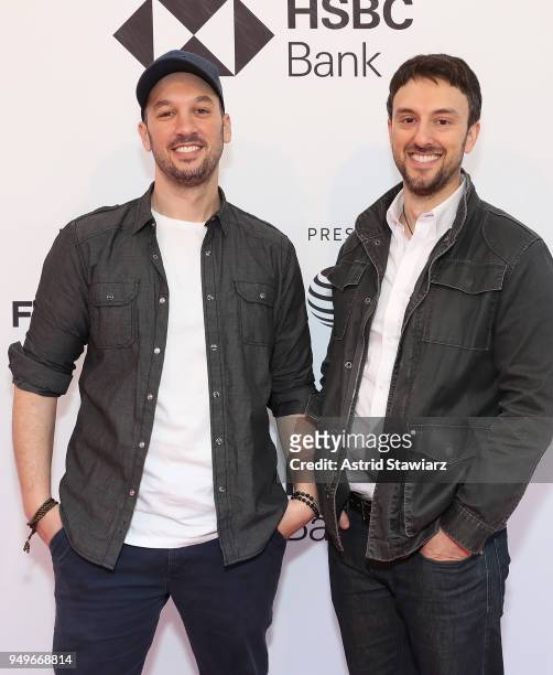 Directors Jeff Zimbalist and Michael Zimbalist attend a screening for "Momentum Generation" during te 2018 Tribeca Film Festival at SVA Theatre on...
