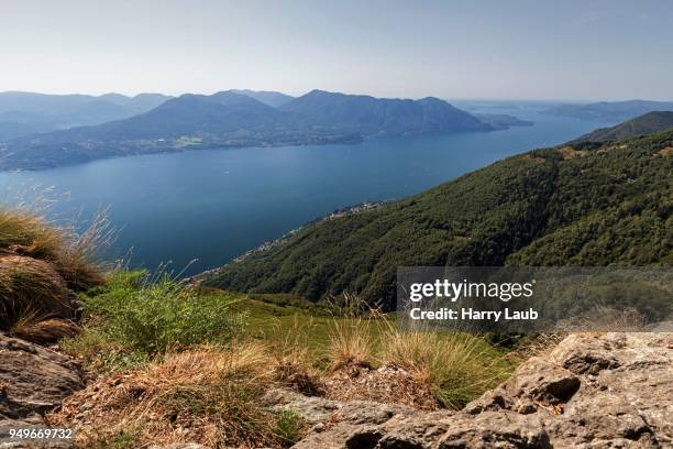 view from monte morissolo on lago maggiore, cannero riviera, verbano-cusio-ossola province, piedmont region, italy - province of verbano cusio ossola stock pictures, royalty-free photos & images