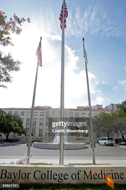 Flags fly outside the Baylor College of Medicine in Houston, Texas, U.S., on Friday, Aug. 21, 2009. Rice University President David Leebron said the...