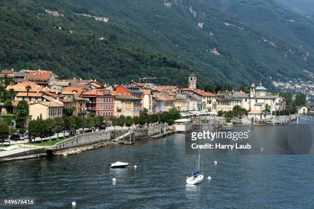 view of the old town of cannobio, lago maggiore, verbano-cusio-ossola province, piedmont region, italy - province of verbano cusio ossola stock pictures, royalty-free photos & images