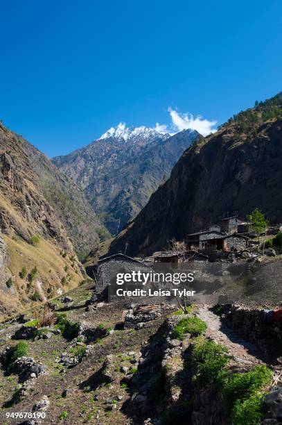 Village on the Manaslu Circuit near Philim, 5 days from the trailhead at Arughat Bazaar. The 16-day Manaslu Circuit is part of the Great Himalaya...